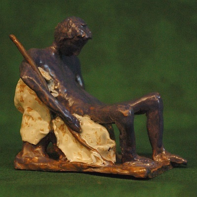 Figuren aus Ton von Fabian Williges - schlummernder Hirtenknabe