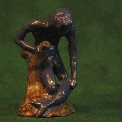 Figuren aus Ton von Fabian Williges - Fischerjunge mit Fisch