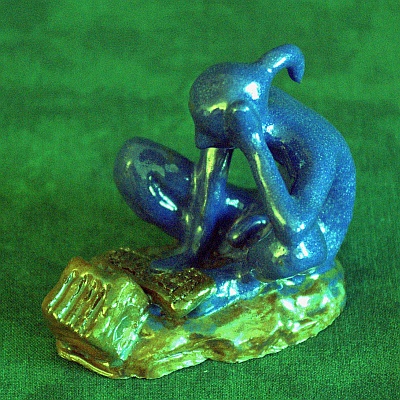 Figuren aus Ton von Fabian Williges - Mann am Computer - fr Glenn Fischer